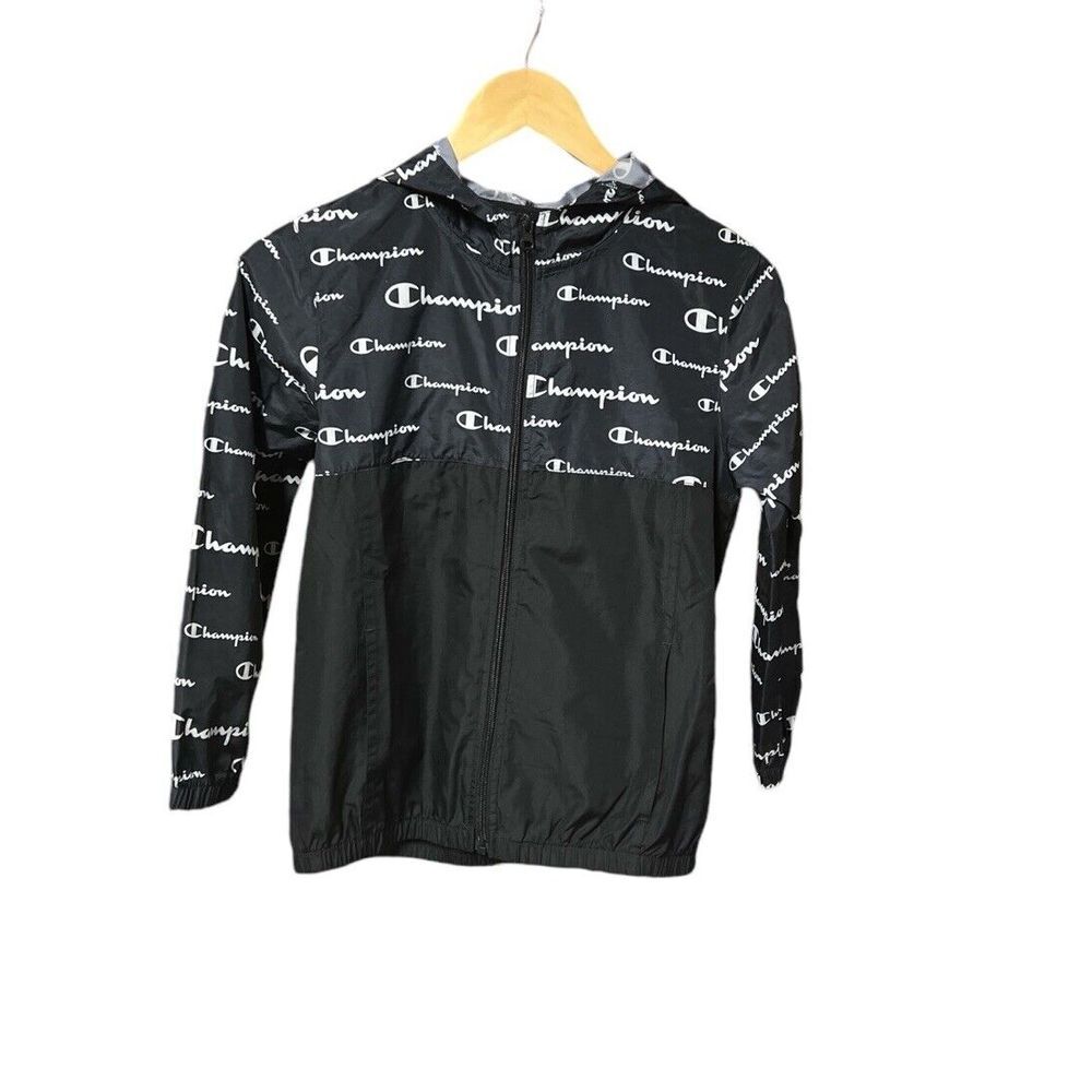 Champion Pullover Vented Hooded Full Zip Windbreaker‎ Jogging Jacket Youth Small